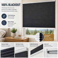 Stores alvéolaires électriques horizontaux jour/nuit étanches à télécommande, isolants thermiques et anti-UV pour chambre à coucher