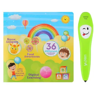 Early educational kid interactive cognitive talking Y-pen electronic learning pen with learning book for kids logic training