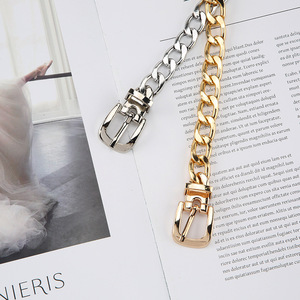 Cinturón de Cadena Metálico de Lujo con Hebilla de Pin, el Más Vendido, <span class=keywords><strong>para</strong></span> Mujer, Dorado y Plateado, <span class=keywords><strong>para</strong></span> <span class=keywords><strong>Vestidos</strong></span> y Jeans - Product Image 2