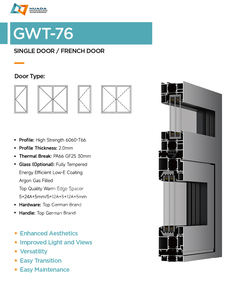 슈퍼마켓 농가 응용 프로그램을위한 중국 제조업체의 블랙 메탈 프렌치 파티오 도어 스윙 오픈 하드웨어 마감 표면 - Product Image 2