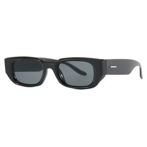 Trendy kleine rechthoekige vintage plastic zonnebrillen met zwart montuur, op maat gemaakte logo's, groothandel voor dames en heren, vierkante zonnebrillen - Product Image 3