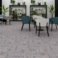 Büroteppichfliesen mit Streifenmuster, Mehrfarbig, Feuerfest, 50x50, Nylon, Haustierfreundlich, Gepolstert, für Gewerbe und Zuhause, Teppichquadrate