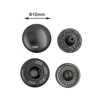Haute qualité 1 #10mm noir Nickel couleur bouton pression pour vêtements casque sacs vêtements bouton en laiton personnalisé