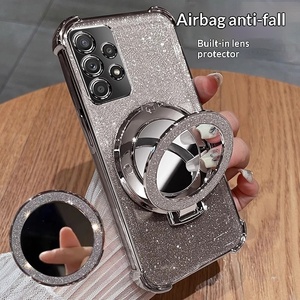 Funda Protectora para Teléfono Móvil <span class=keywords><strong>Samsung</strong></span> Galaxy A07 A17 A10 A50 con Esquinas Reforzadas, Acabado Brillante y Soporte de Espejo - Product Image 2