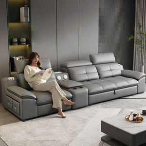 Canapé de salon multifonctionnel pliable en similicuir, inclinable, moderne et peu encombrant, personnalisé, nouvelle collection 2026 - Product Image 2