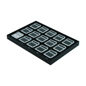 Professional Diamond Display Box with Logo Interchangeable Stone Detail Card and Reversible <strong>Cushion</strong> 15-Slot <strong>Tray</strong> - Product Image 5