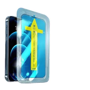 Displays chutz folie aus gehärtetem Glas mit einfachem Installation rahmen für das iPhone 14 13 12 15 Pro Max Displays chutz folien mit Installation werkzeug