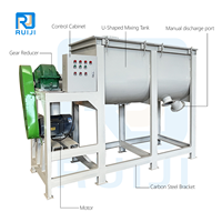 Mélangeur à ruban automatique en acier inoxydable de 50 kg, 2000 L, 2 tonnes, pour poudres humides/sèches, avec moteur AC et roulement, pour produits chimiques