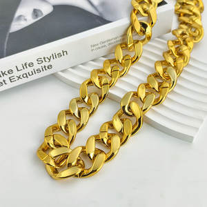 Collana a catena grande in plastica dorata, spessa, alla moda, per performance e discoteca, stile ricco, all'ingrosso Europa America - Product Image 3