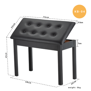 Lebeth KB-04 Coussin de siège en cuir <span class=keywords><strong>moderne</strong></span> et confortable Chaise de piano Tabouret de piano en bois avec rangement - Product Image 3