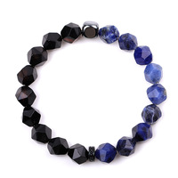 Bracelet en perles de pierre œil de tigre naturelle taillée à facettes de 10 mm de haute qualité, micro-incrusté de zircon en cuivre, bijoux à la mode pour homme, cadeau