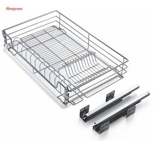 Giá để bát đĩa, giá úp chén, giá để đồ bằng thép không gỉ, ngăn kéo trượt đóng êm, phụ kiện nhà bếp, giỏ kéo - Product Image 4