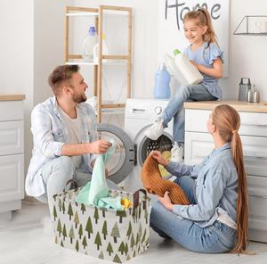 Cesto portaoggetti in tessuto pieghevole con manici, contenitore organizer salvaspazio di grande capacità per armadi e scaffali domestici - Product Image 4