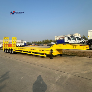 Tugas berat 3 4 5 6 gandar 60 80 100 Ton belakang pemuat tempat tidur rendah semi-trailer truk anak laki-laki Trailer dengan harga murah - Product Image 4