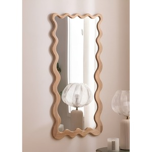Miroir ondulé BROOKE 48x100cm en MDF naturel - Product Image 1