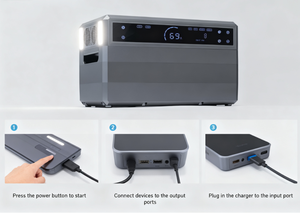 Estación de Energía Solar Portátil, Paneles Solares MPPT, Arrancador de Baterías, Batería LiFePO4, Onda Sinusoidal Pura, Generador de Respaldo para el Hogar de 2000W - Product Image 6