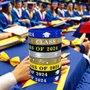 2026 Graduates <b>Memorial</b> Celebration Silicone <b>Bracelet</b> Student Teacher Commemoration for Graduation Season Class Wristbands - Product Image 2