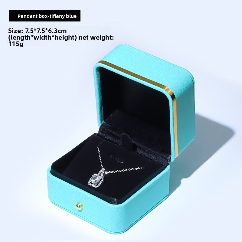 Boîte à pendentif bleu ciel[7,5*7,5*6,3 cm]