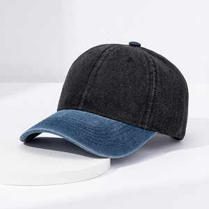 Casquette de baseball vintage en denim de coton lavé avec logo personnalisé, broderie et impression, haute qualité, 2 tons, pour sport et extérieur - Product Image 3