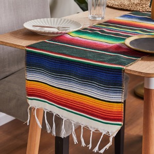 Camino <span class=keywords><strong>de</strong></span> <span class=keywords><strong>Mesa</strong></span> Mexicano Estilo Serape Jacquard, Bordado y Tejido, para Fiestas, Bodas, Picnics al Aire Libre, Cumpleaños, Camino <span class=keywords><strong>de</strong></span> <span class=keywords><strong>Mesa</strong></span> Colorido - Product Image 4