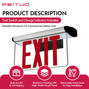 โรงงาน FEITUO ผู้ผลิต OEM ไฟฉุกเฉินแบบถอดได้ รุ่นใหม่ ทำจากอะลูมิเนียม พร้อมไฟแสดงสถานะ <span class=keywords><strong>4</strong></span> จุด ใช้แบตเตอรี่ <span class=keywords><strong>Ni</strong></span>-MH <span class=keywords><strong>8V</strong></span> สำหรับป้ายทางออกฉุกเฉิน - Product Image 3