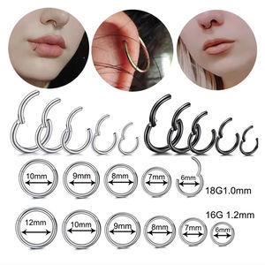 Piercing Argola de Nariz em Titânio G23 com Zircônia Cúbica 16G 18G 20G Articulado para Septo, Segmento, Orelha, Tragus, Cartilagem, Daith, Lábio, Joia Corporal - Product Image 5