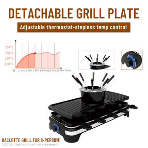 Barbecue à <span class=keywords><strong>Raclette</strong></span> Coréen avec Pot à Fondue Poêle à Griller Électrique Intérieur Sans Fumée pour Usage Domestique Extérieur Certifié CE GS CB - Product Image 3