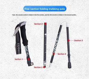 Bastones de Trekking Plegables y Extensibles de Aluminio 6061 Ligeros con Logotipo Personalizado, Ajustables de 30-130 cm <span class=keywords><strong>para</strong></span> Senderismo y Montañismo - Product Image 5