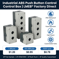 Estructura electrónica IP65 Operación momentánea ABS Interruptor de botón Caja de control 22mm de diámetro 2 agujeros 10A Max. 220V 1NO1NC Plástico