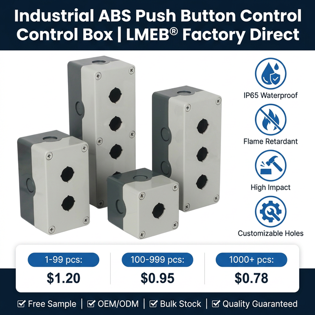 IP65 Electronic Structure Momentary Operation ABS Push Button Switch Control Box 22mm Dia 2-Hole 10A Max. 220V 1NO1NC Plastic