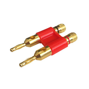 Connecteur double banane avec pinces de serrage, pointe rouge de 4 mm, pour tests et connexions électriques - Product Image 1