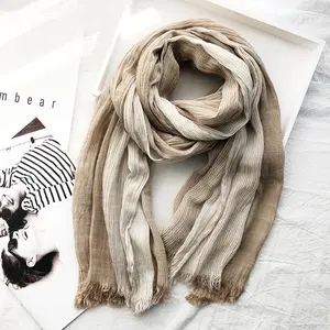 Fashion Striped Men Scarf Cotton Linen Autumn Winter Men's Pashmina Warm Neckerchief Casual Male Accessories Bufanda Shawl