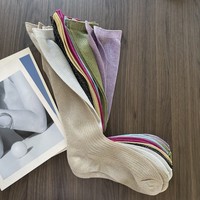 Chaussettes montantes pour femme Jingwen Oeko Tex100 en lurex pailleté, tricot côtelé métallisé brillant, personnalisables avec marque privée OEM