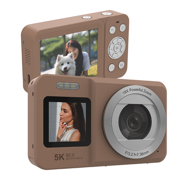 5K/4K 30FPS Video Microphone Dual Screen Compact Travel Digital Camera for Selfie and Vlog