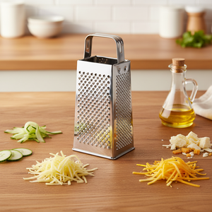 <span class=keywords><strong>Râpe</strong></span> de cuisine <span class=keywords><strong>manuelle</strong></span> multifonctionnelle 4 faces en acier inoxydable durable, 1 pièce, pour fromage, légumes, carotte, gingembre, citron - Product Image 1
