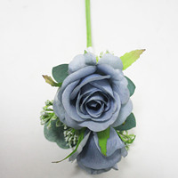 Ensemble de boutonnières et corsages de luxe en soie blanche pour mariage, mariée, marié, bal de promo, événement formel, décoration, ensemble de boutonnières et corsages blancs