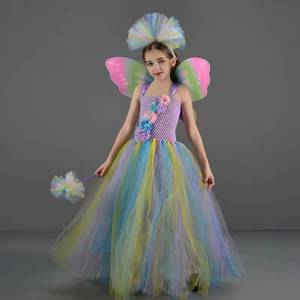 Nuevo Disfraz de Princesa de Hadas para Halloween 2026, Vestido de Tul con Alas para Niñas, para Fiestas de Cumpleaños, Navidad y Festividades - Product Image 1
