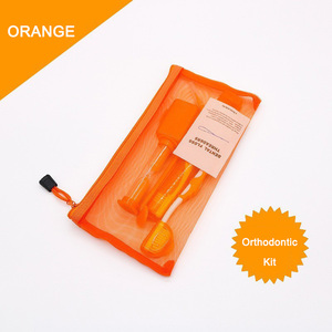 Kit de voyage portable pour prothèses dentaires et orthodontie, comprenant brosse à dents, fil dentaire, miroir buccal, cire orthodontique, minuteur sablier, en plastique, fourniture en gros - Product Image 5