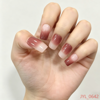 Lot de 24 faux ongles carrés courts à presser, autocollants, réutilisables en ABS, application facile, pour manucure en salon, OEM