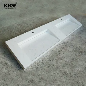 Factory Direct Supply Texture Marble Acrylic Solid Surface Bathroom Vanity Top with Integral Sink