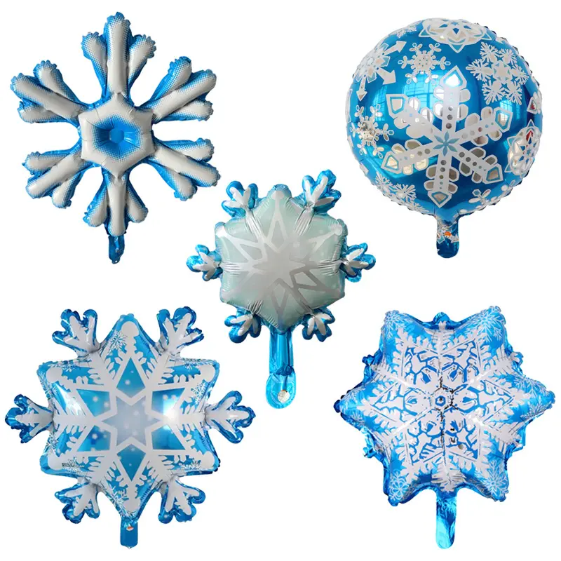 Winter Snowflake shape christmas Large balloon giant foil new wholesale balloon Happy New Year Party Supplies