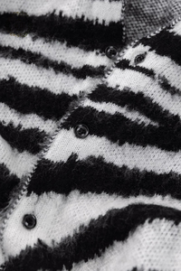 KD maglieria produttore personalizzato uomo Zebra Print Distressed Mohair maglione uomo oversize a righe invecchiato <span class=keywords><strong>Cardigan</strong></span> in maglia - Product Image 6