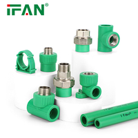 IFAN DIN 8078 prix commercial raccords en plastique haute pression 20-125MM raccords PPR couleur verte alimentation en eau raccords PPR