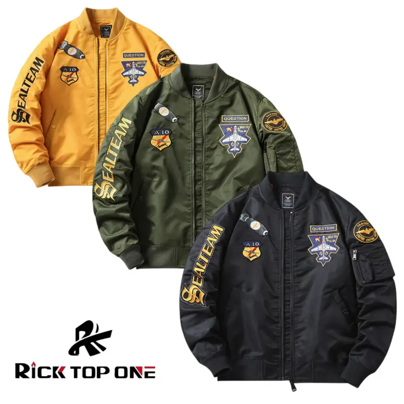 Custom Logo Men bomber Jacket Fashion Embroidery Plain Windbreaker Jacket Sports bomber Jackets For Men Clothing