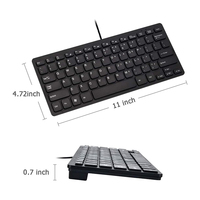 Keyboard Ergonomis Mini Slim Berkabel USB Desain Sederhana dan Ringkas untuk Laptop dan Komputer Desktop Plug and Play
