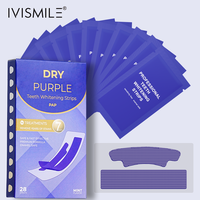 Tiras Blanqueadoras de Dientes Moradas Secas con Mecanismo de Blanqueamiento Dual, Sin Peróxido, 8% PAP + V34, para Dientes Sensibles, con Logotipo Personalizado OEM/ODM