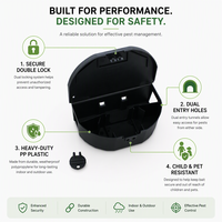Boîte de rangement verrouillable en plastique pour appâts à souris, durable, attrape-rats pour usage intérieur et extérieur