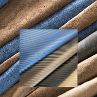 Cuir synthétique en fibre de carbone 0,5 mm avec tissu sergé en PU extensible pour meubles, tissu en cuir synthétique pour volants