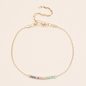 일본 수입 미유키 비즈 팔찌 레인보우 컬러 모스 코드 고급 보석 팔찌 여자 - Product Image 4