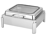 KUNTAI Chauffe-Plats Professionnel en Acier Inoxydable 6L pour Buffet, Chauffe-Plats Numérique à Écran Tactile, Contrôle Manuel 85-100°C